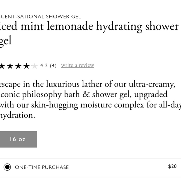 Philosophy Iced Mint Lemonade Shower Gel 16 Oz New And Sealed - Picture 4 of 4